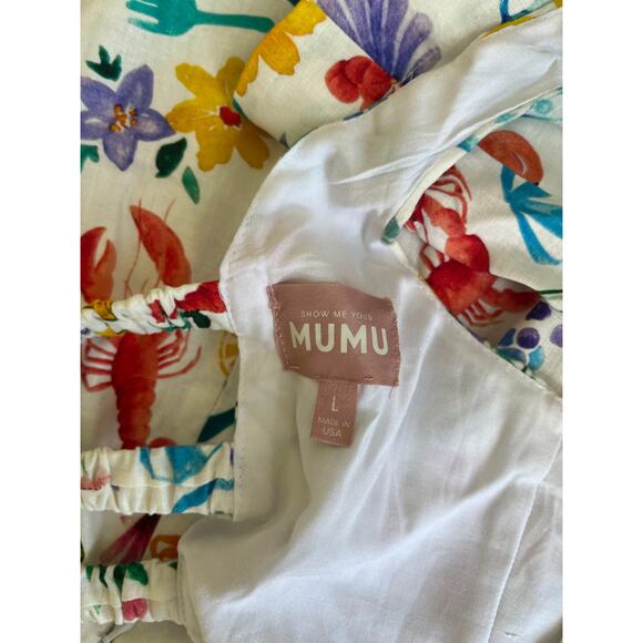 NEW Show Me Your Mumu Steph Mini Dress Lobster print Size Large - Picture 4 of 5